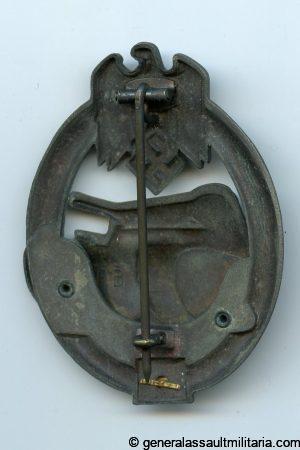 Numbered panzer assault badge 50 in bronze - Gustav Brehmer, Markneukirchen