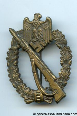 Infantry assault badge pair - M.K. in triangle, Gablonz