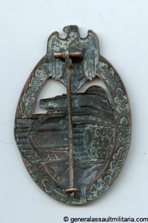 Panzer assault badge in bronze - Franke & Co, Lüdenscheid