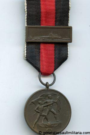 Sudetenland Annexation medal with Prageburg clasp