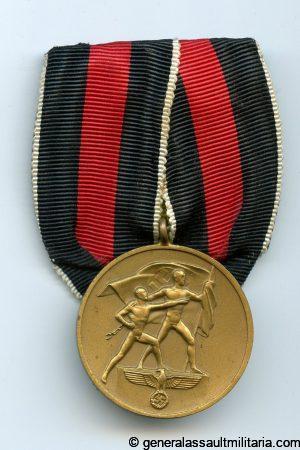 Sudetenland annexation medal single mounted