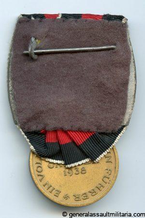 Sudetenland annexation medal single mounted