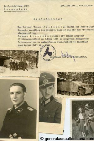Stug soldbuch estate with knights cross proposal