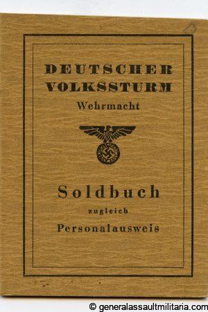 Volkssturm soldbuch to Johann Polie
