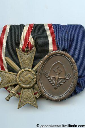 2 piece medal bar with KVK2 and RAD service medal