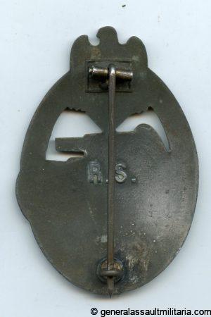 Panzer assault badge in silver - Rudolf Souval, Wien