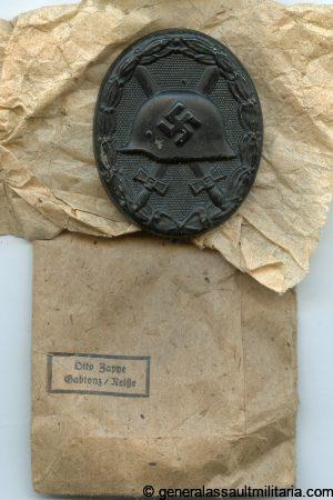 Wound badge in black set + Otto Zappe, Gablonz