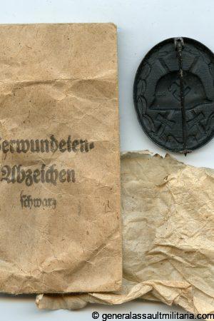 Wound badge in black set + Otto Zappe, Gablonz