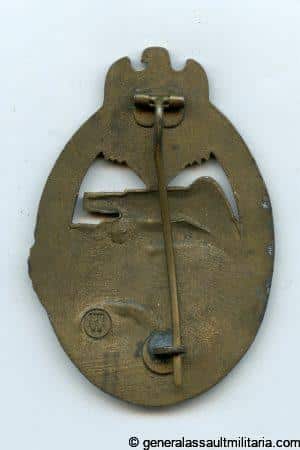 Panzer assault badge in bronze – E.F. Wiedmann, Frankfurt