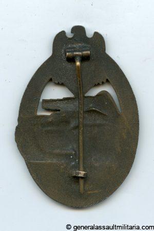 Panzer assault badge in bronze - Wilhelm Hobacher, Wien