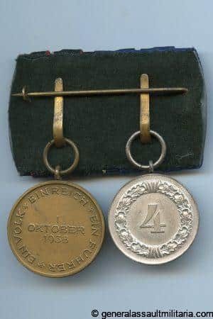 Two piece Luftwaffe medal bar