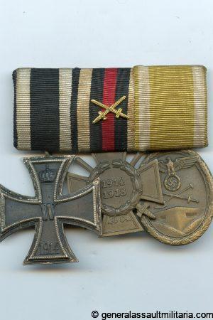WW1/WW2 three piece medal bar