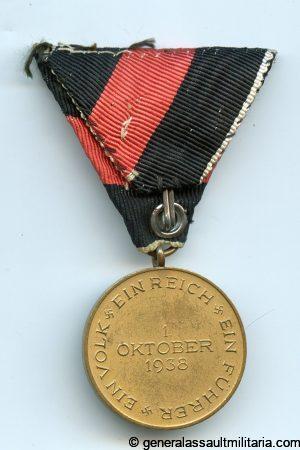 Sudentland annexation medal with Austrian style mount