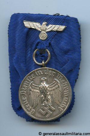 4 year service medal single mounted