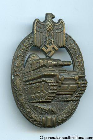 Panzer assault badge in bronze - Adolf Scholze, Gablonz