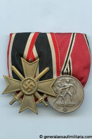 Two piece medal bar KVK2 + Austria annexation medal