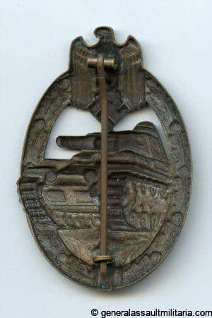 Panzer assault badge in bronze - Karl Wurster, Markneukirchen