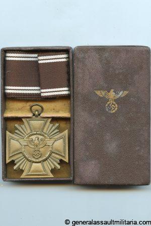 NSDAP 10 year loyal service medal in case - Karl Wurster, Markneukirchen