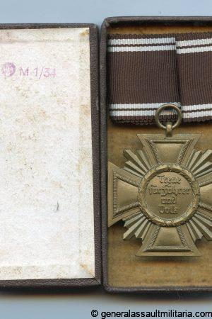 NSDAP 10 year loyal service medal in case - Karl Wurster, Markneukirchen