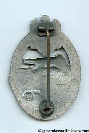 Panzer assault badge in silver - E.F. Wiedmann, Frankfurt