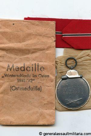 Ost medal + packet - E.F. Wiedmann, Frankfurt