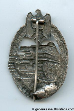 Panzer assault badge in silver - Petz & Lorenz, Unterreichenbach