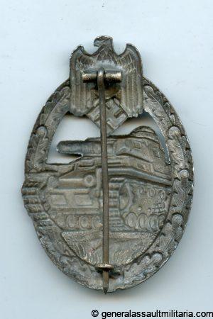Panzer assault badge in silver - Assmann & Söhne, Lüdenscheid