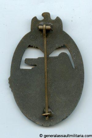 Panzer assault badge in silver - K. Wurster, Markneukirchen