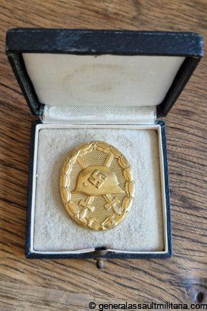 Wound badge in gold + case - Hauptmünzamt, Wien