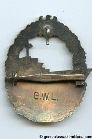 Kriegsmarine destroyer badge - Gebrüder Wegerhoff, Lüdenscheid