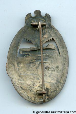 Panzer assault badge in silver - Rudolf Richter, Schlag