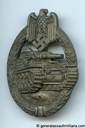 Panzer assault badge in bronze - Dish back Vienna design