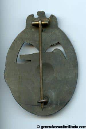Panzer assault badge in bronze - Dish back Vienna design