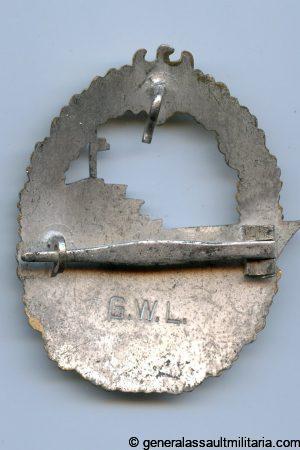 Kriegsmarine destroyer badge - Gebrüder Wegerhoff, Lüdenscheid
