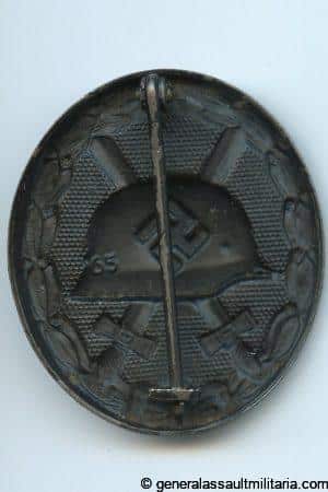 Wound badge in black - MM65 Klein & Quenzer, Idar Oberstein