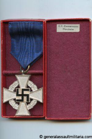 25 years service medal with box - C.F. Zimmermann, Pforzheim