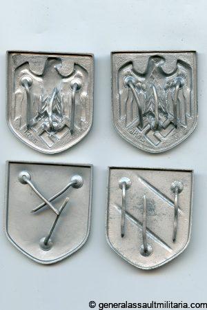 Heer Afrika helmet cap eagle and tri color insignia