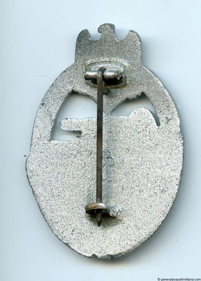 Panzer assault badge in silver - Friedrich Linden, Lüdenscheid