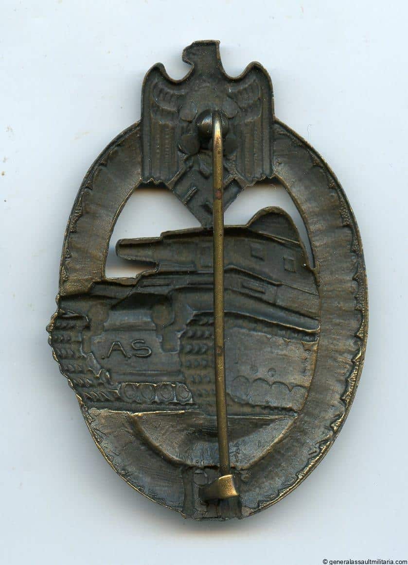 Panzer assault badge in bronze - A.S. Gablonz