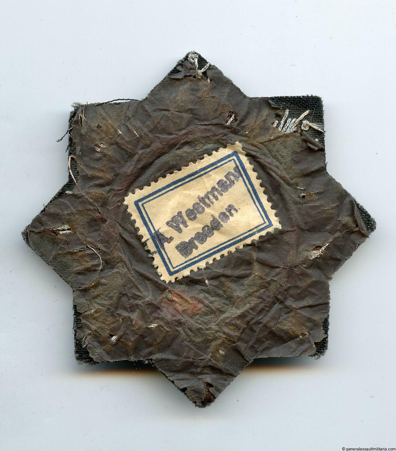 German cross in cloth (grey) – Type 3 A. Westmann, Dresden