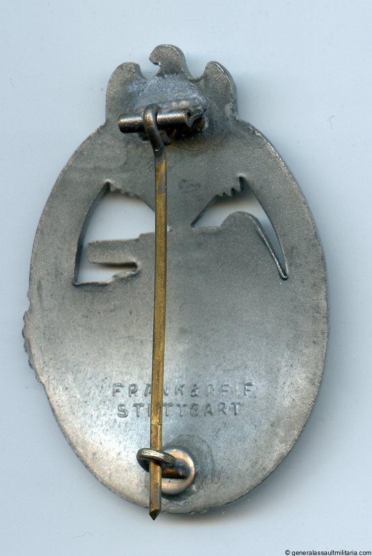 Panzer assault badge in silver – Frank & Reif, Stuttgart