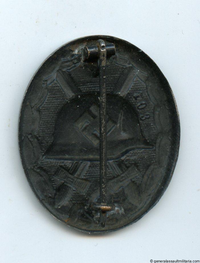 Wound badge in black - MM103 August. G. Tam, Gablonz