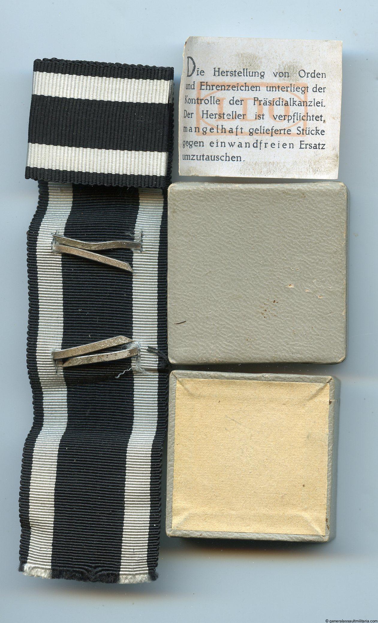 Iron cross 2nd class repeat clasp + LDO box + leaflet - MM L/16 Steinhauer & Lück, Lüdenscheid