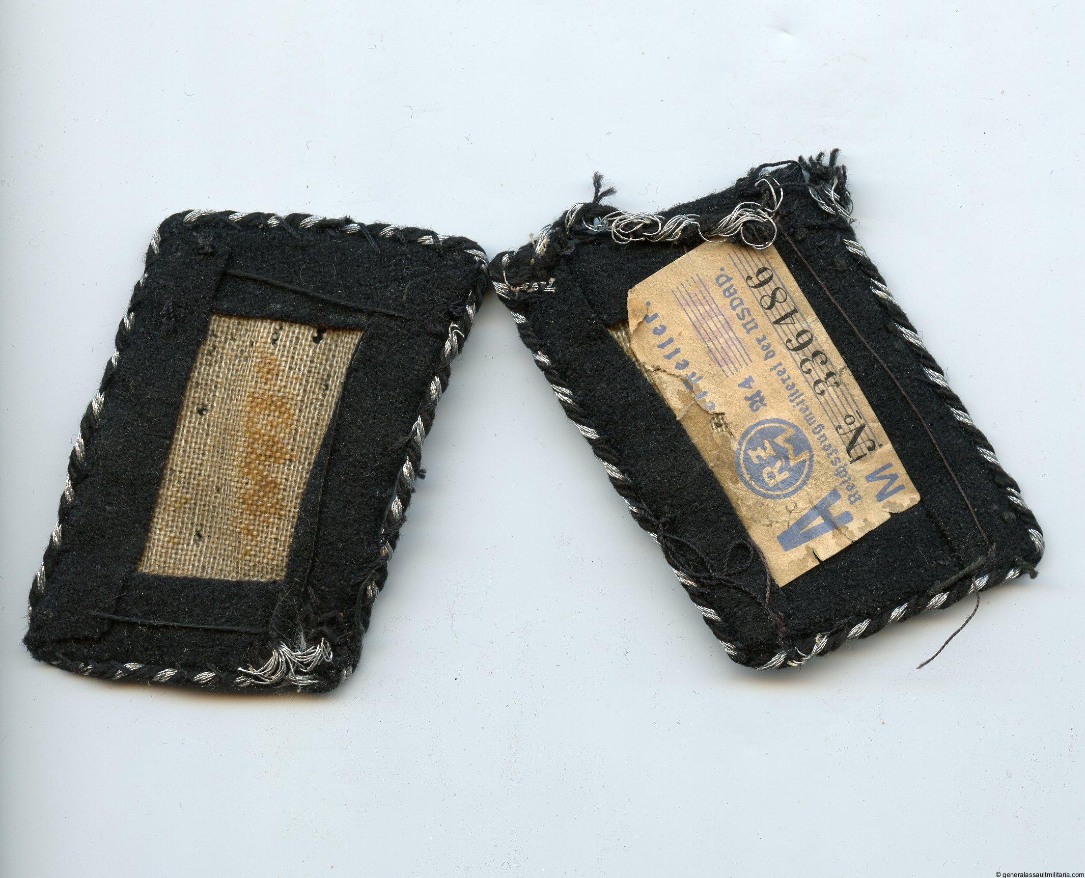 Pair of NSKK/SS collar tabs - RZM tagged