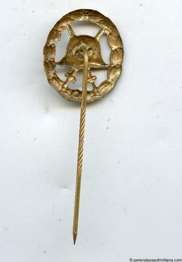 24mm 1st pattern wound badge in gold stickpin – Otto schickle, Pforzheim