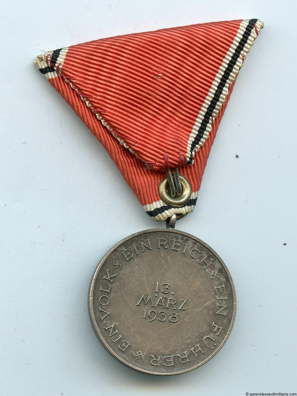 Austria annexation medal with Austrian ribbon mounting