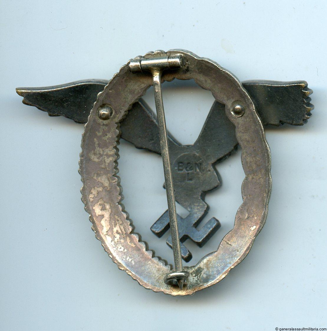 Luftwaffe pilot badge - Berg & Nolte, Lüdenscheid