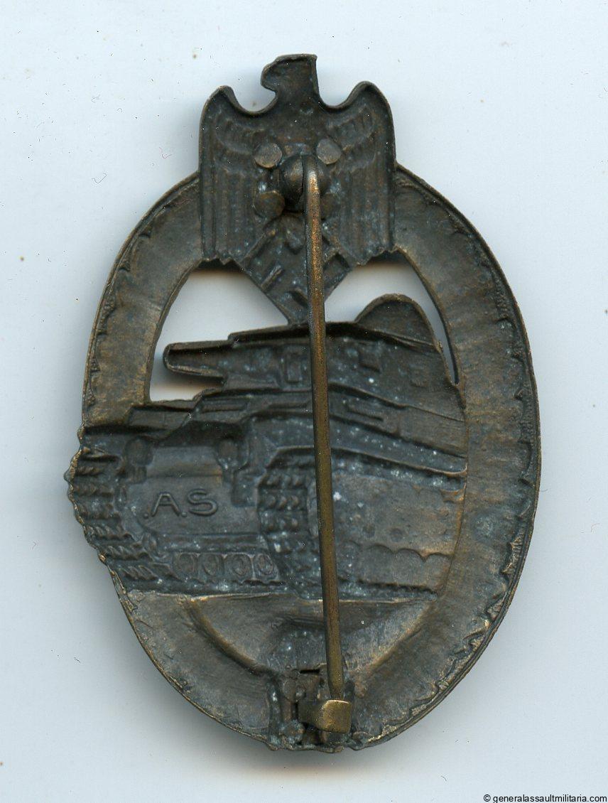 Panzer assault badge in bronze - A.S. Gablonz