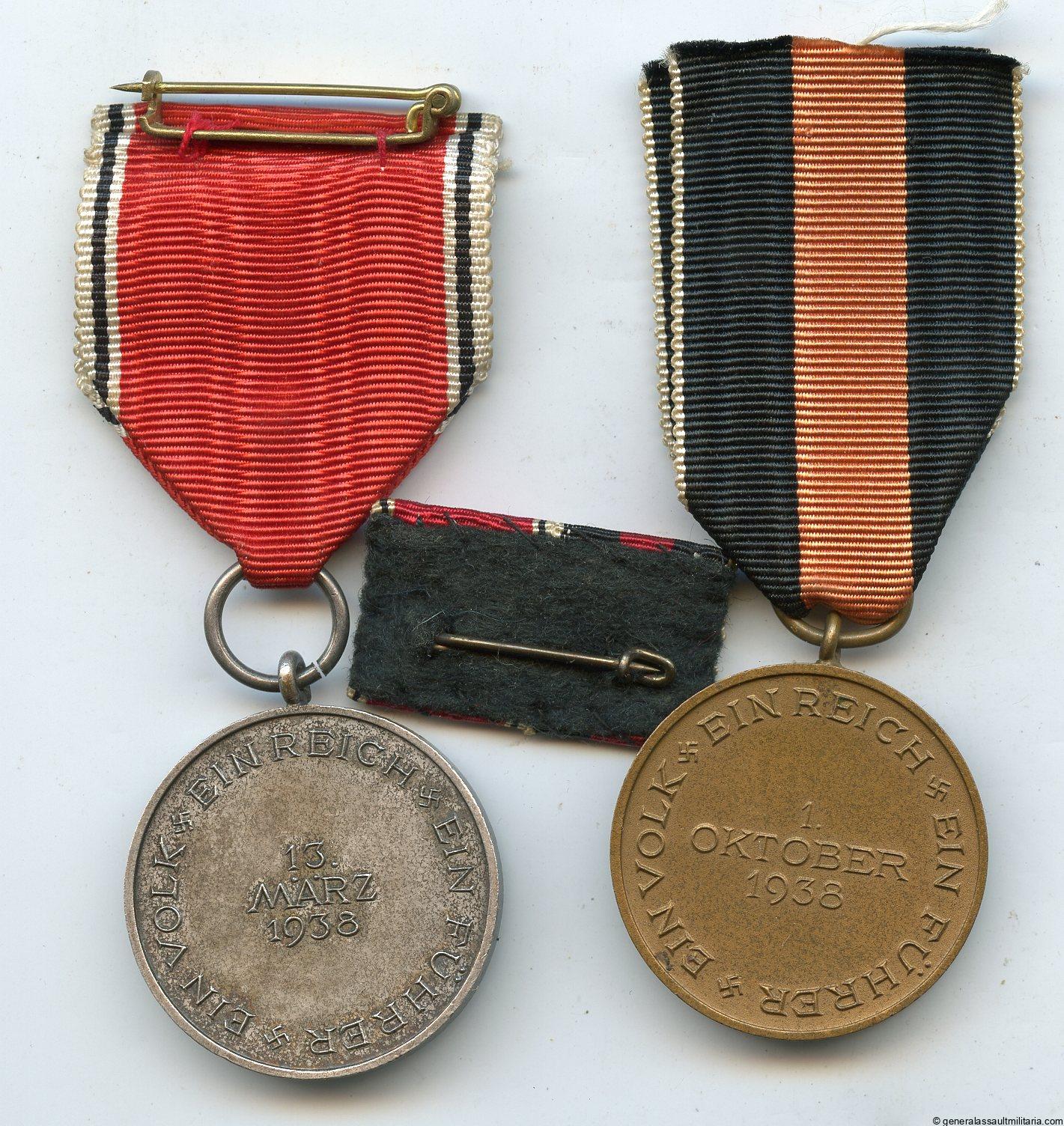 Sudeten + Austria annexation medal set