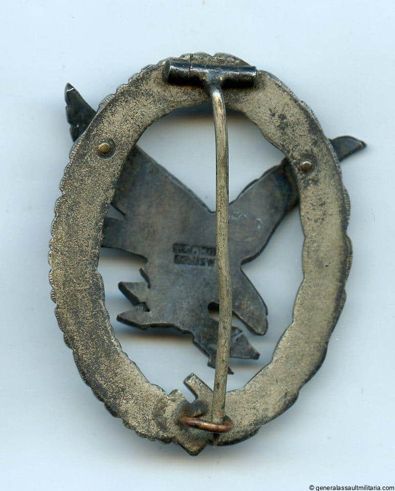 Luftwaffe radio operator air gunner badge - C.E. Juncker, Berlin